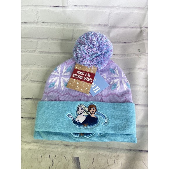 Disney Frozen 2 Elsa Anna Mommy and Me Matching Beanie Hat Cap Set Womens Kids main image 5